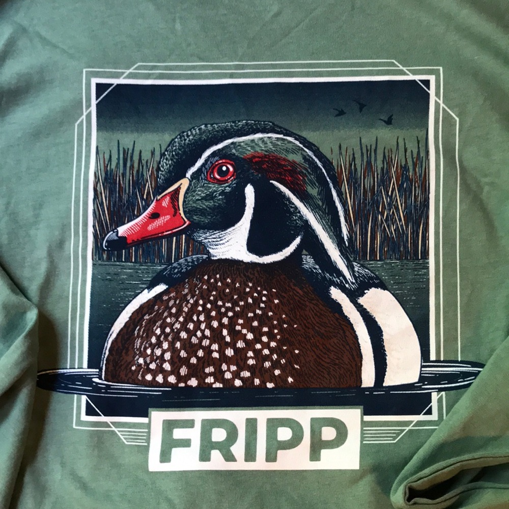Fripp Wood DUCK 🦆 LONG SLEEVES GREEN NWT